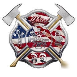 Firefighter chief decal reflective 6