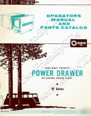 Onan bf service manual & parts operator -34- rv manuals