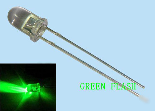 100 5MM 5000MCD led lamp -ultra bright green flash leds