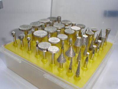 50 pc rotary tool diamond burr set 1/8