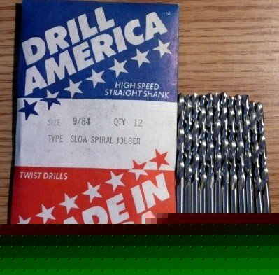 12PC jobber length 9/64 hss drill - usa