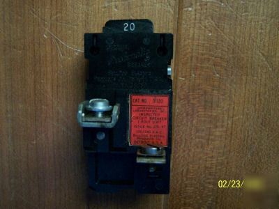 Pushmatic 20 amp single pole sp circuit breaker