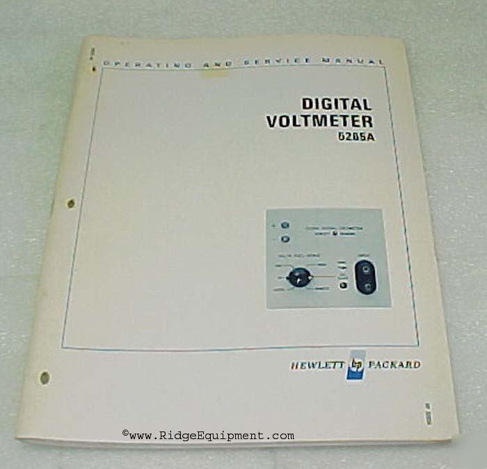 Hp 5265A digital voltmeter operating & service manual
