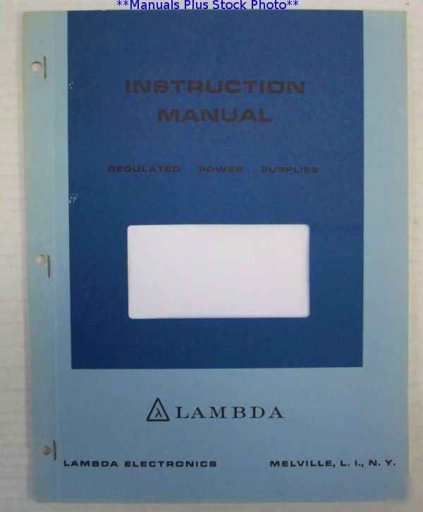 Lambda lrs-52 series op/service manual - $5 shipping 