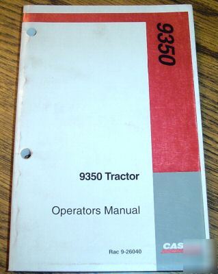 Case ih 9350 tractor operators owners manual book 