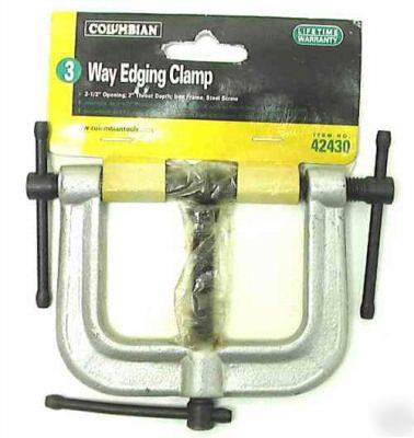 New lot of 4 columbian 3 way edging clamps - brand 