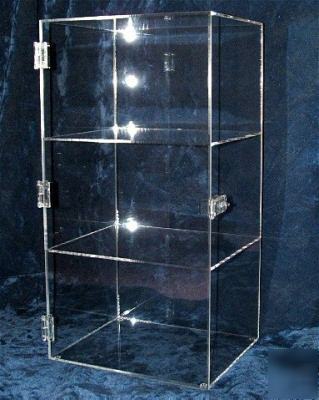 New acrylic plexiglass display case 3 shelf, 24