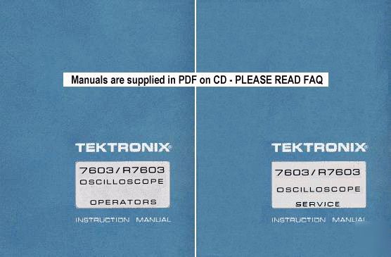 Tek 7603 service and op manuals 2RES free ship +extras