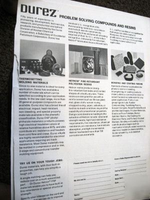 1971 hooker durez co. catalog ad pages asbestos