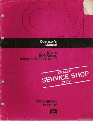 Jd op's manual and parts ctlg for 1100 field cultivator