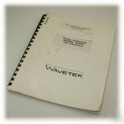 Wavetek 2500C signal generator fsk operation manual