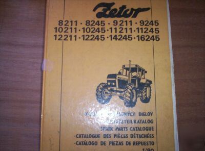 Zetor 8211 to 16245 tractor parts catalogue
