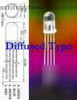 100X diffused 5MM common c manual control rgb led 8KMCD