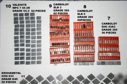 600 pcs carbide & ceramic inserts many shapes & sizes