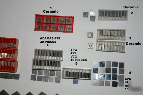 600 pcs carbide & ceramic inserts many shapes & sizes
