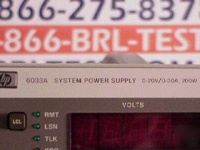 Hp 6033A autoranging dc power supply 20V / 30A, 242W