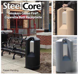 Justrite steelcore smokers cease-fire cigarette - gray