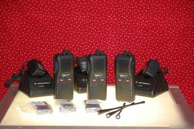 Motorola SP50 uhf two-way radios, lot of 3 w/chargers