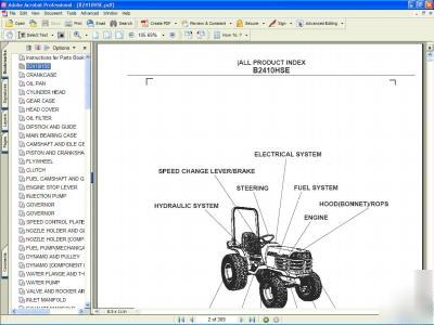 Kubota B2410HSE tractor parts manual