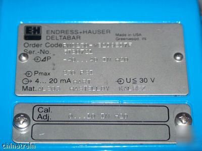 New endress hauser deltabar pressure transmitter xp - 