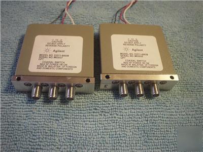 2 agilent coaxial switch 3 port p/n 33311-60039 sma 24V
