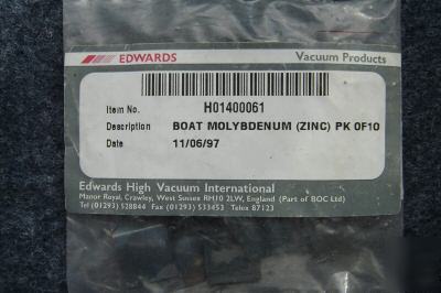 Edwards vacuum H01400061 boat molybdenum (zinc) 10 pack