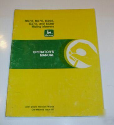 John deere operators manual- rx & sx riding mowers