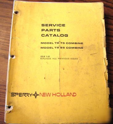 New holland tr 75 & tr 85 combine parts catalog book nh