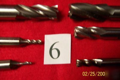 New high speed steel end mills 6 pcs 