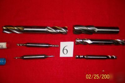 New high speed steel end mills 6 pcs 