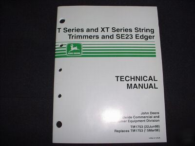 John deere tech repair manual t & xt string trimmers &