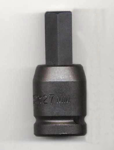 Metric hex bit socket 1IN.dr. x 27MM hex