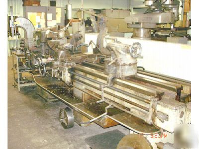 Sidney geared head engine lathe w/ (2) 3 jaw chucks