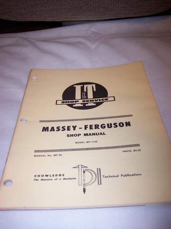 I & t massey ferguson MF1150 shop manual