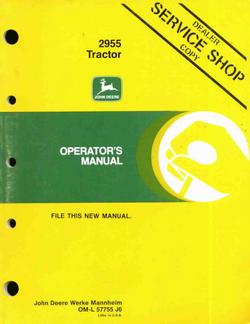 John deere operator's manual for 2955 tractor vg