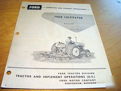 Ford 117 series field cultivator operator's manual book