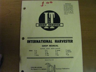 International harvester shop manual super a 