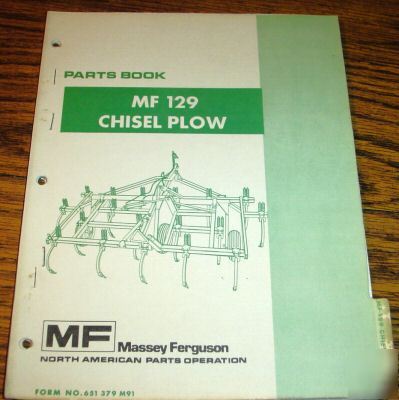 Massey ferguson 129 chisel plow parts catalog manual mf
