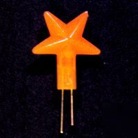 Orange star shaped leds pack of 10