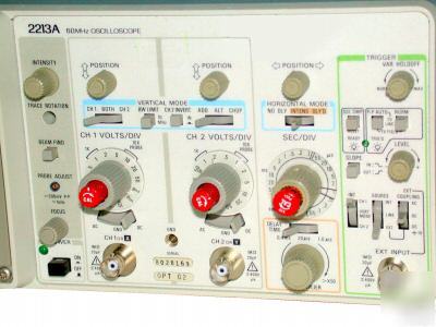 Very nice tektronix 60 mhz oscilloscope 2 ch mod# 2213A