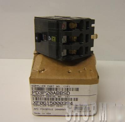 Apc 3 pole 20A square d breaker PD3P20ABBSD 0M-4264