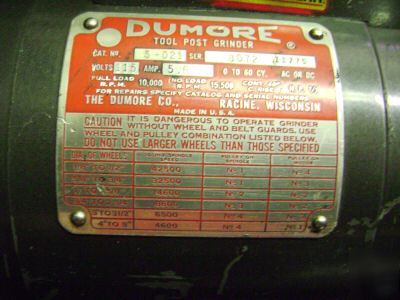 Dumore model 5-021 toolpost grinder w/case 