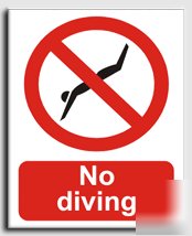 No diving sign-adh.vinyl-200X250MM(pr-072-ae)