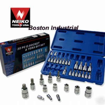 New 35PC. e-socket & torx star bit & tamper proof set 