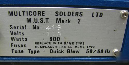 Multicore universal solderability tester must mark ii