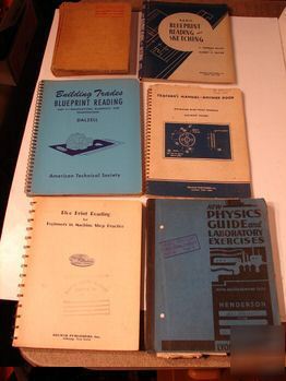 6 vintage blueprint/machine trades books- 1950-51