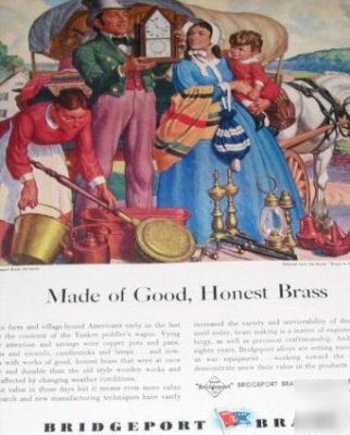Bridgeport brass connecticut nice art -5 1945 ads lot