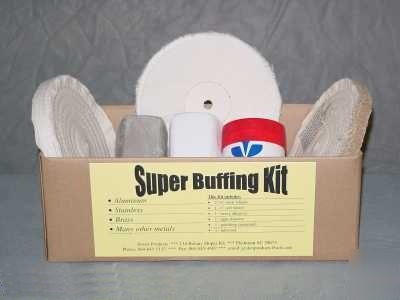 Buffing kit aluminum stainless brass polish 6 inch buff