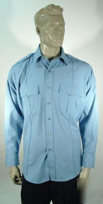 New horace small tropicaire uniform shirt (med. blue) 