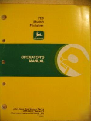 John deere 726 mulch finisher operator manual